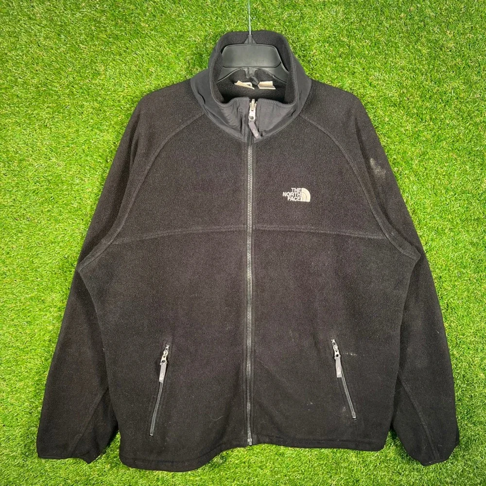 The North Face Mens XL Black Full Zip Fleece Jacket Denali Style